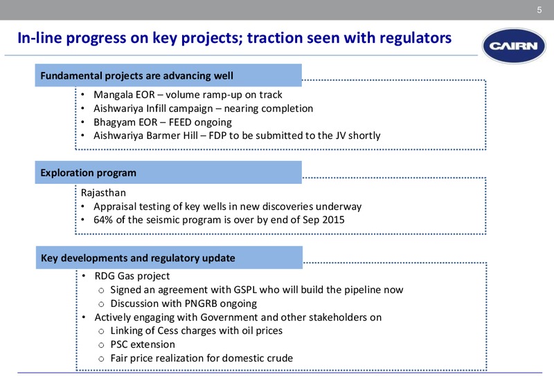 Q2 FY16 Earnings Presentation – Cairn India – slide 4