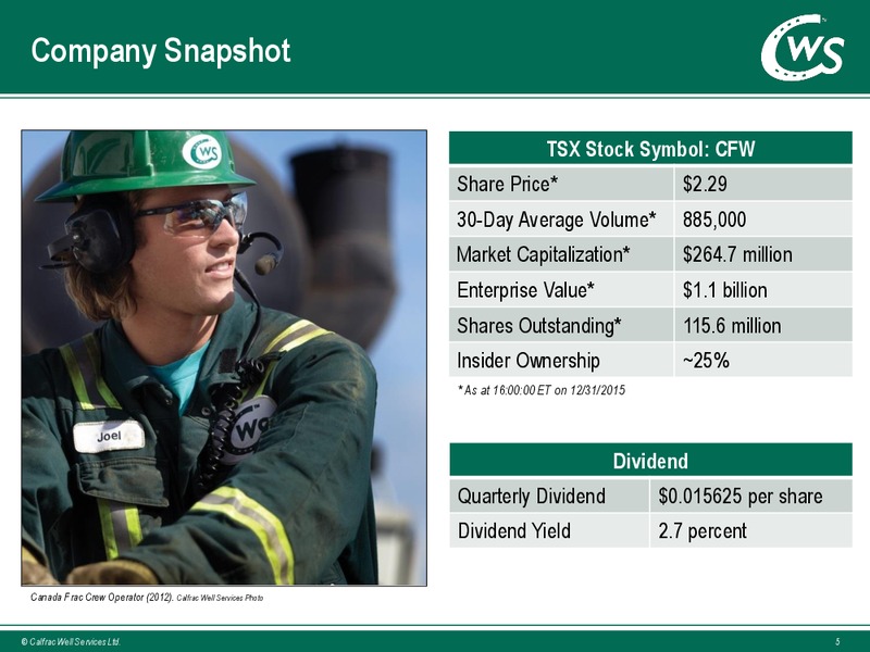 TD Securities London Energy Conference – Calfrac Well Services Ltd. – slide 4