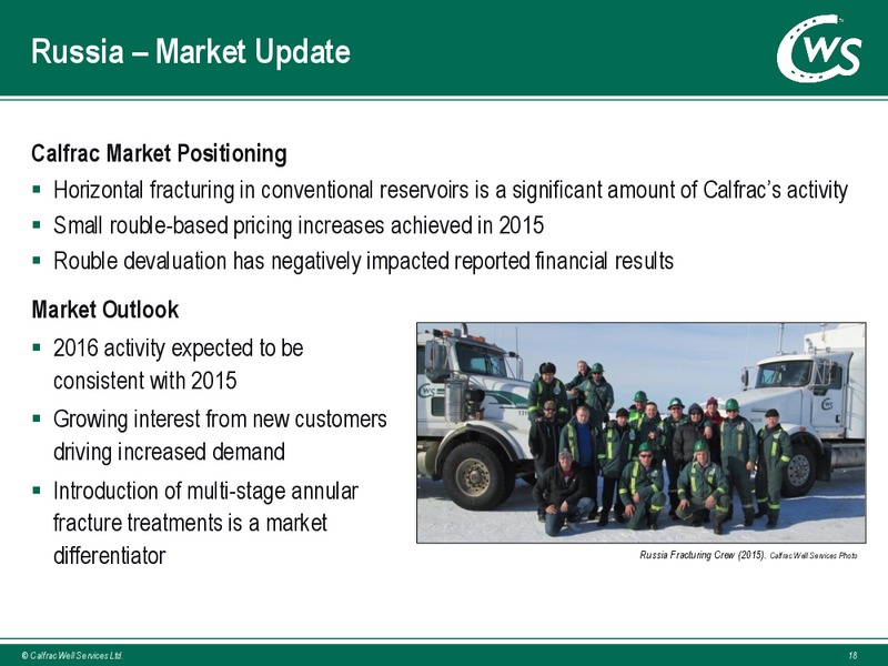 TD Securities London Energy Conference – Calfrac Well Services Ltd. – slide 17