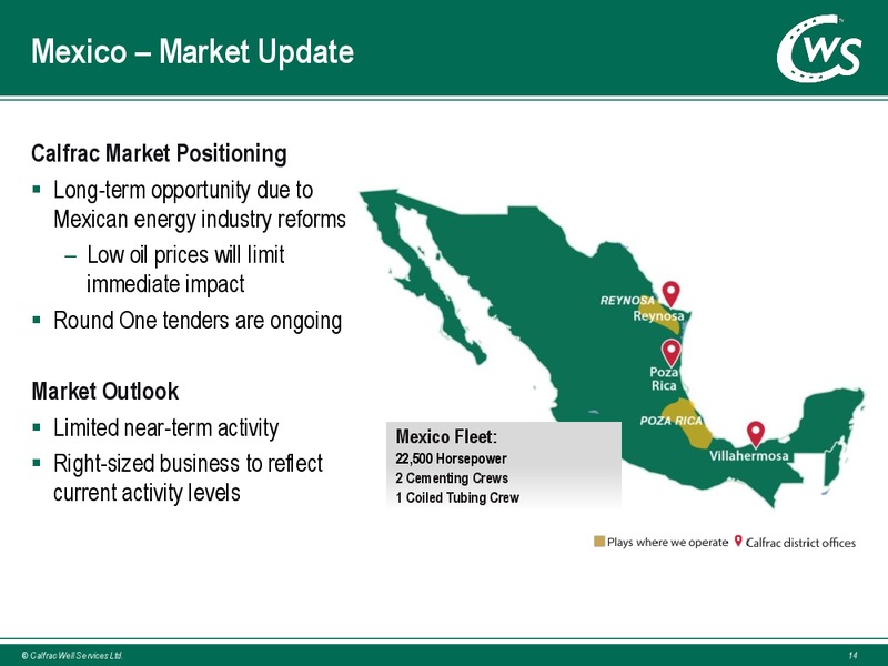 Simmons Energy Conference – Calfrac Well Services Ltd. – slide 12