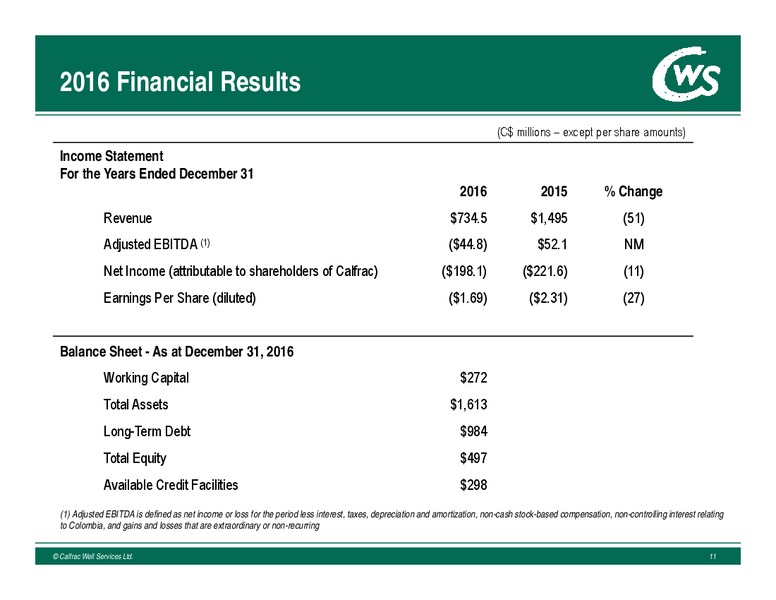 May 2017 Annual General Meeting – Calfrac Well Services Ltd. – slide 10