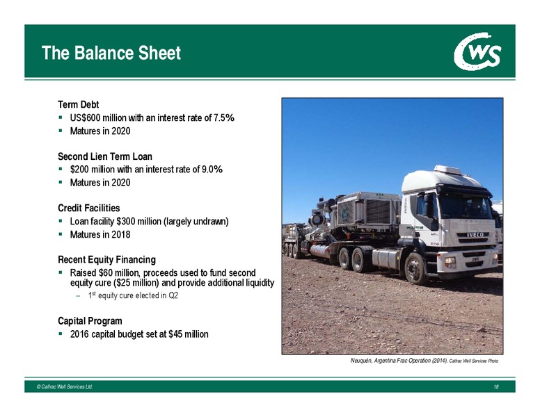 May 2017 Annual General Meeting – Calfrac Well Services Ltd. – slide 17