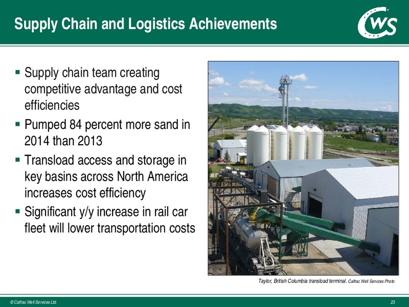 JUNE 2015 INVESTOR PRESENTATION – Calfrac Well Services Ltd. – slide 22