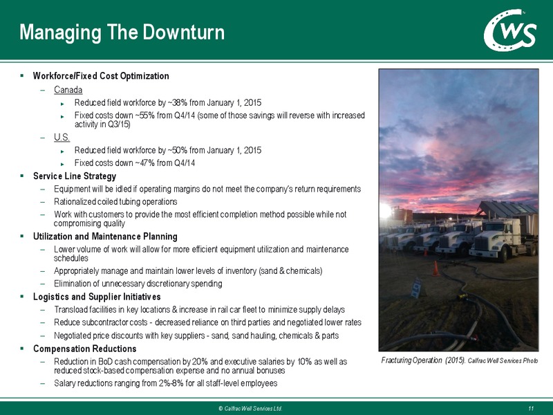 September 2015 Investor Presentation – Calfrac Well Services Ltd. – slide 10