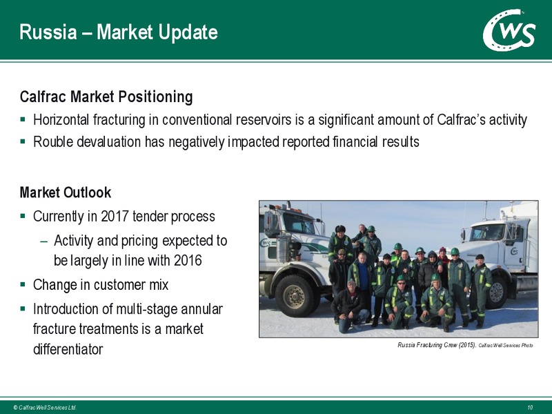 FirstEnergy Energy Growth Conference – Calfrac Well Services Ltd. – slide 9