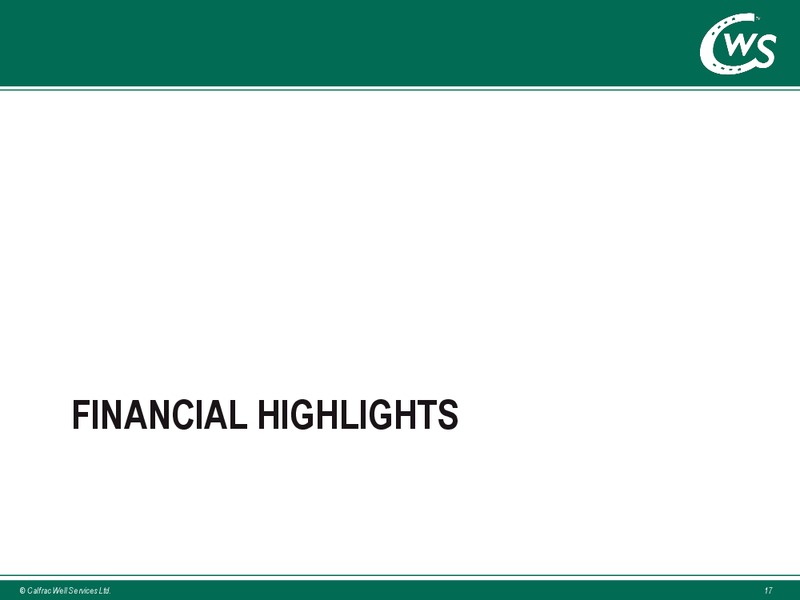 FirstEnergy Energy Growth Conference – Calfrac Well Services Ltd. – slide 16