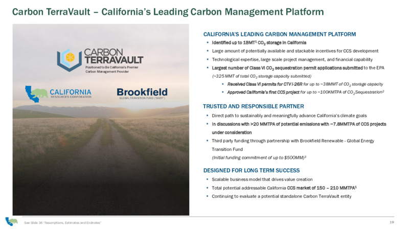 Corporate Presentation – California Resources Corp. – slide 19