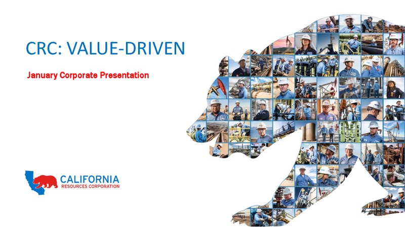January 2019 Corporate Presentation – California Resources Corp. – slide 1