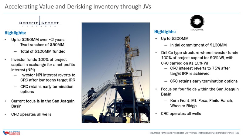 Raymond James and Associates 39th Annual Institutional Investors Conference – California Resources Corp. – slide 35