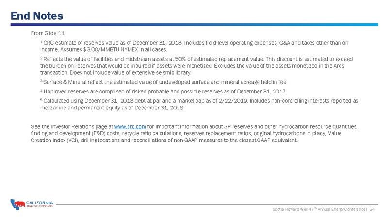 Scotia Howard Weil 47th Annual Energy Conference – California Resources Corp. – slide 33