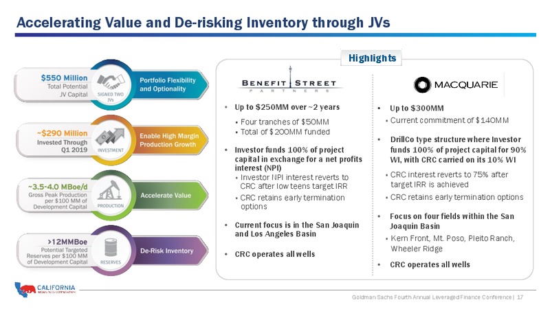 Goldman Sachs 4th Annual Leveraged Finance Conference – California Resources Corp. – slide 16