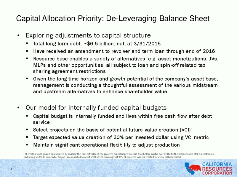 CITI GLOBAL ENERGY & UTILITIES CONFERENCE – California Resources Corp. – slide 6
