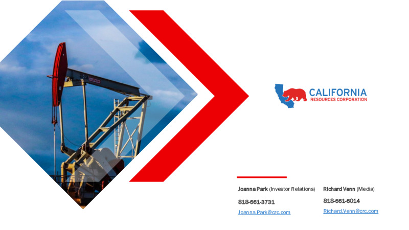 First Quarter 2021 Earnings Presentation – California Resources Corp. – slide 19