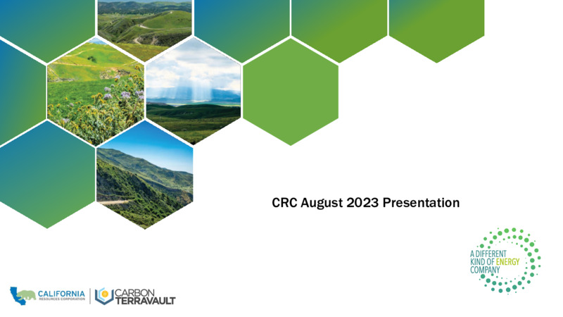 2Q 2023 Earnings Presentation – California Resources Corp. – slide 1
