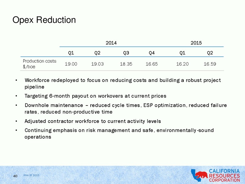 OGIS San Francisco IPAA – California Resources Corp. – slide 37