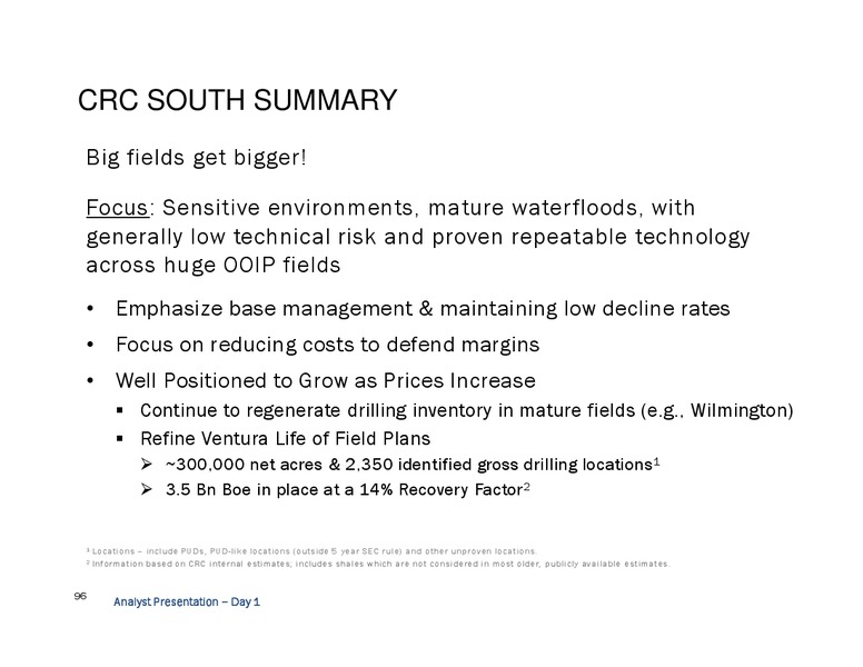 Analyst Day and Site Tour - Long Beach – California Resources Corp. – slide 95