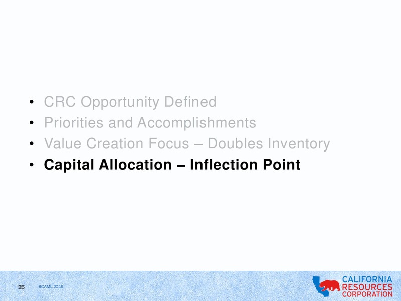 BAML Global Energy Conference – California Resources Corp. – slide 23