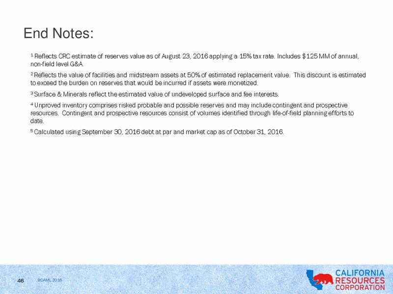 BAML Global Energy Conference – California Resources Corp. – slide 44