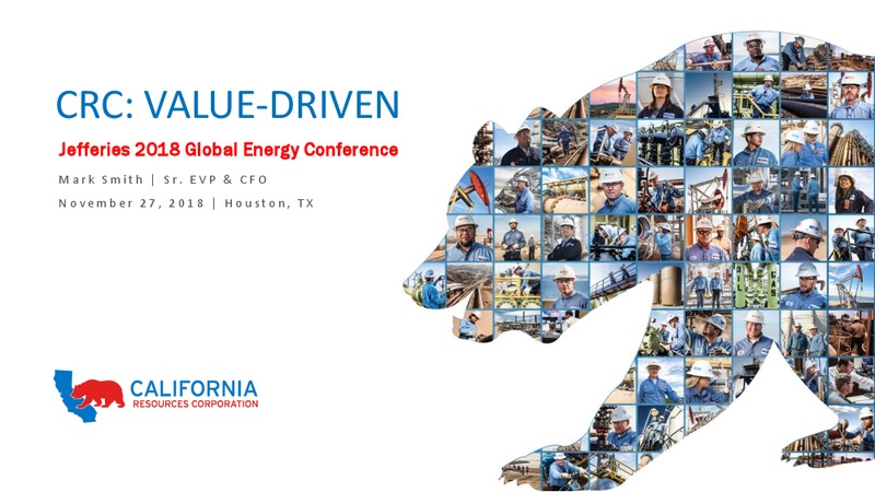 Jefferies 2018 Global Energy Conference – California Resources Corp. – slide 1