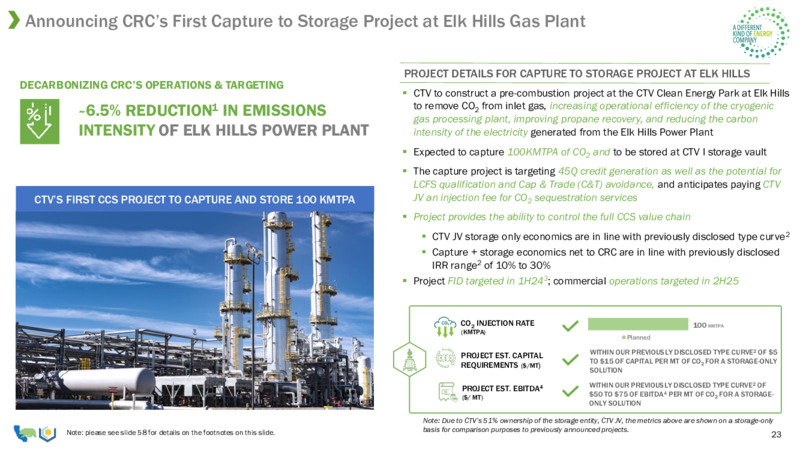 November 2023 Investor Presentation – California Resources Corp. – slide 23