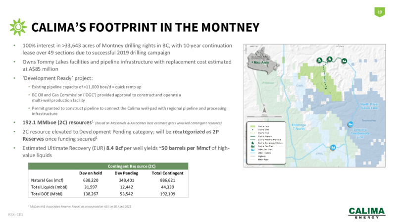 February 2022 Investor Update – Calima Energy Inc. – slide 19