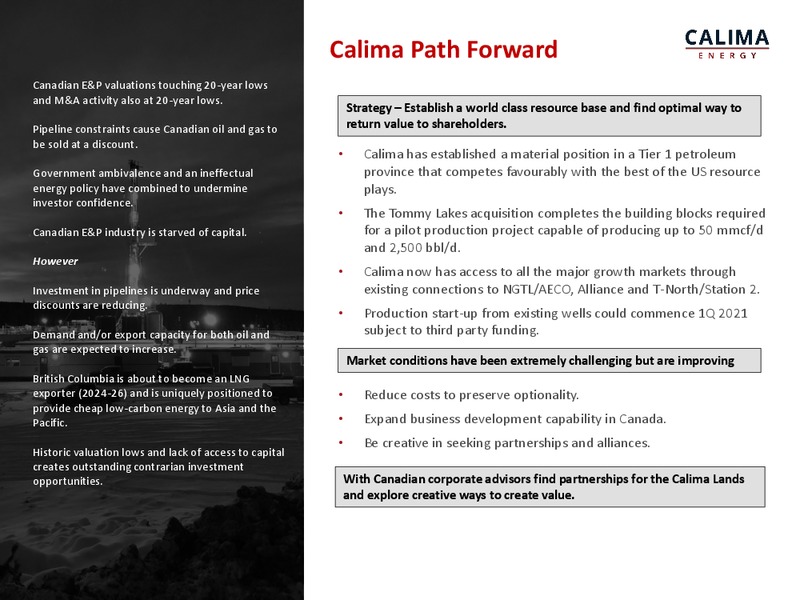 Tommy Lakes Infrastructure Acquisition – Calima Energy Inc. – slide 11