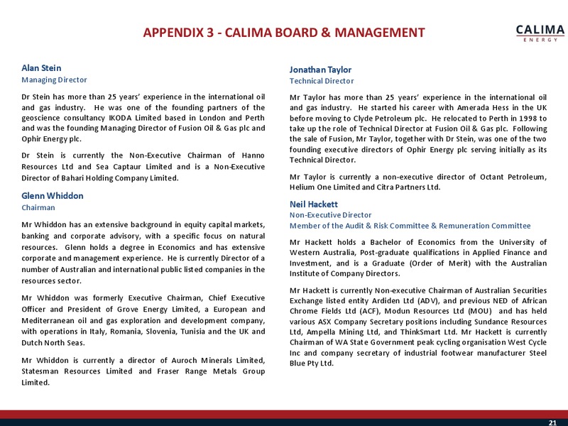 March 2019 Investor Presentation – Calima Energy Inc. – slide 22