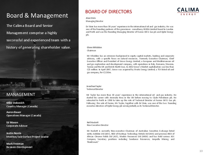 Noosa Conference Investor Presentation – Calima Energy Inc. – slide 13