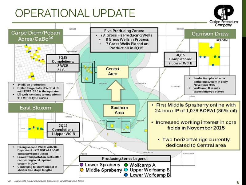 January 2016 Investor Presentation – Callon Petroleum Co. – slide 5