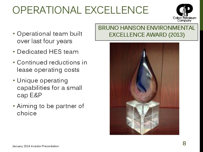 January 2014 Investor Presentation – Callon Petroleum Co. – slide 7