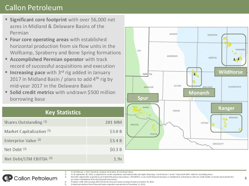Credit Suisse Energy Conference – Callon Petroleum Co. – slide 2