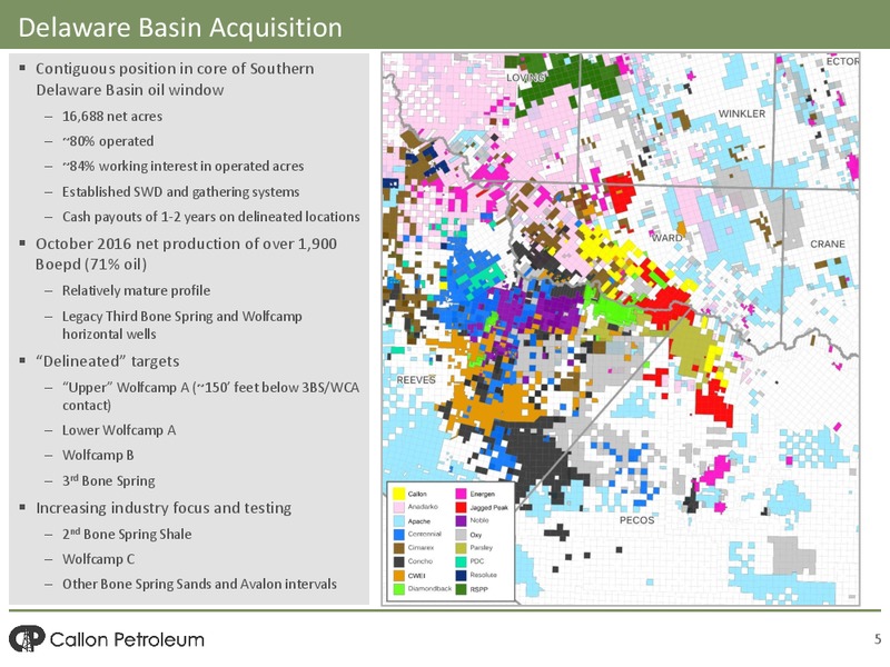 Credit Suisse Energy Conference – Callon Petroleum Co. – slide 3