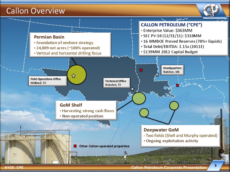 The Oil and Services Conference 10 – Callon Petroleum Co. – slide 2