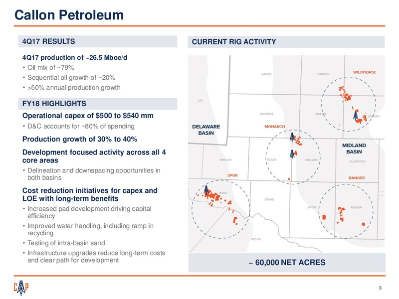 February 2018 Investor Presentation – Callon Petroleum Co. – slide 2