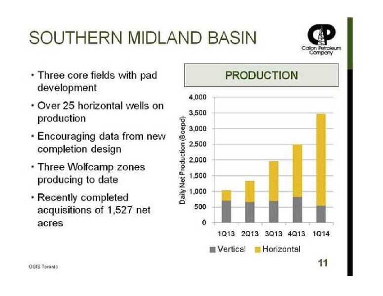 IPAA OGIS Toronto Conference – Callon Petroleum Co. – slide 11