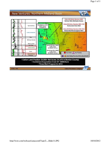 Canaccord Genuity 6th Annual Global Resources Conference – Callon Petroleum Co. – slide 11