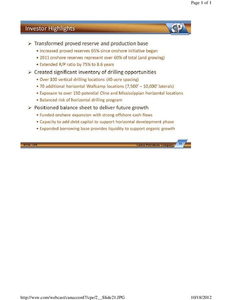 Canaccord Genuity 6th Annual Global Resources Conference – Callon Petroleum Co. – slide 21
