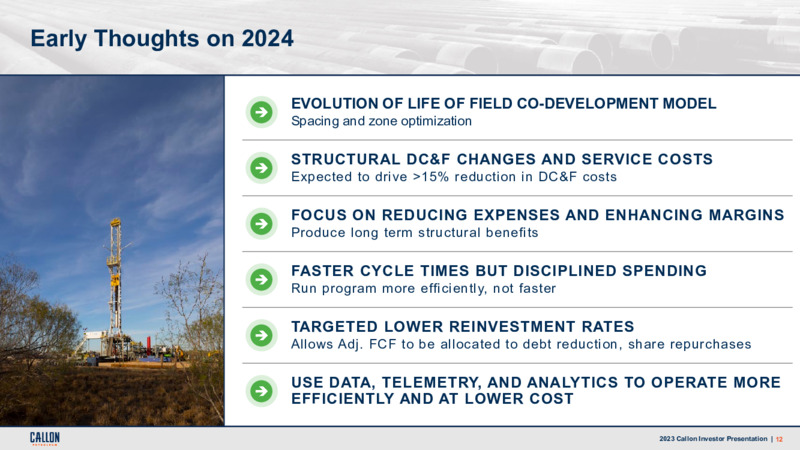 3Q 2023 Earnings Presentation – Callon Petroleum Co. – slide 11
