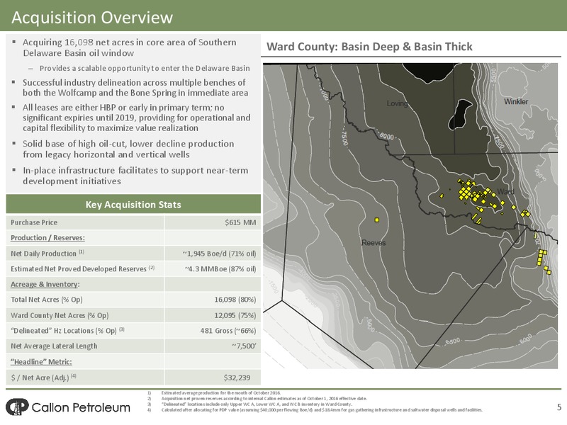 Acquistion of Ameredev – Callon Petroleum Co. – slide 3