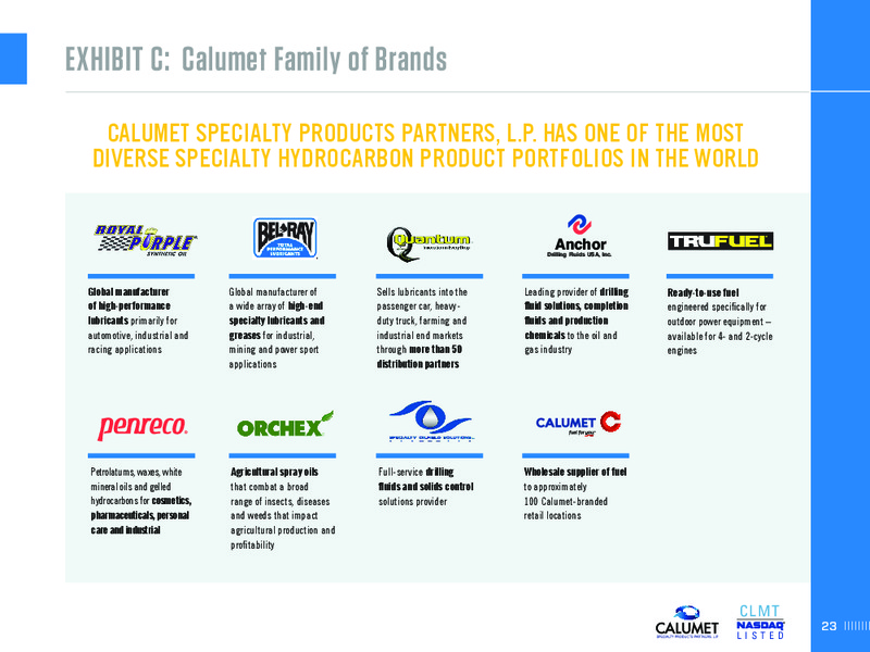 RBC Capital Markets Global Energy & Power Executive Conference – Calumet Specialty Products Partners Lp – slide 23