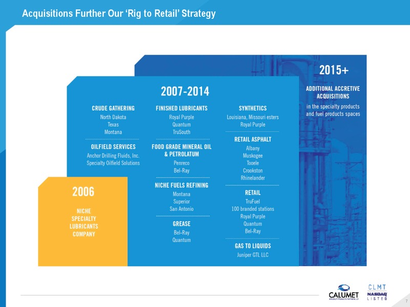 GOLDMAN SACHS ENERGY CONFERENCE – Calumet Specialty Products Partners Lp – slide 7