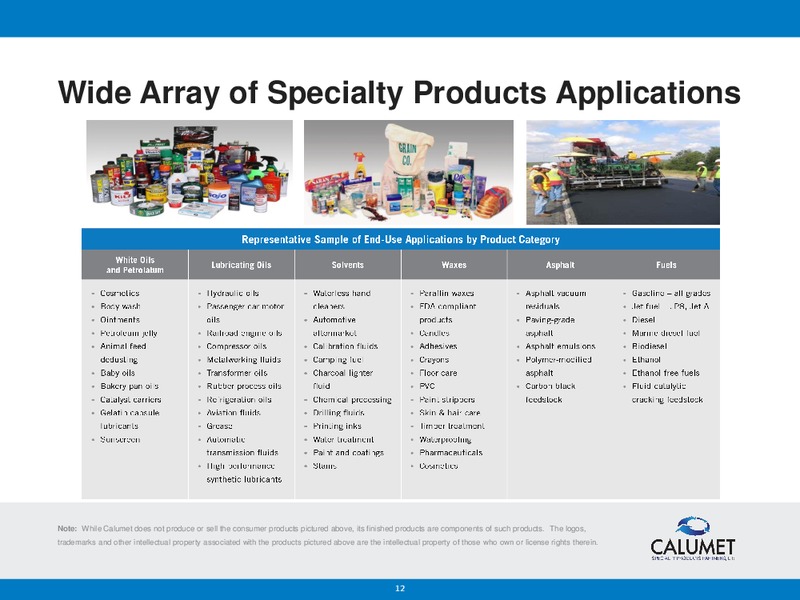 BANK OF AMERICA MERRILL LYNCH 2014 REFINING CONFERENCE – Calumet Specialty Products Partners Lp – slide 11