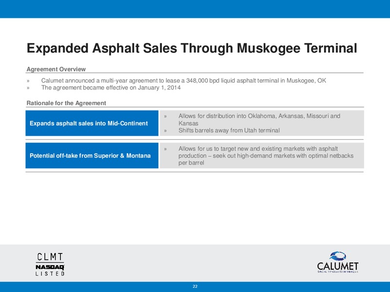 BANK OF AMERICA MERRILL LYNCH 2014 REFINING CONFERENCE – Calumet Specialty Products Partners Lp – slide 21