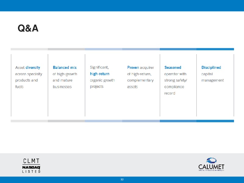 BANK OF AMERICA MERRILL LYNCH 2014 REFINING CONFERENCE – Calumet Specialty Products Partners Lp – slide 31