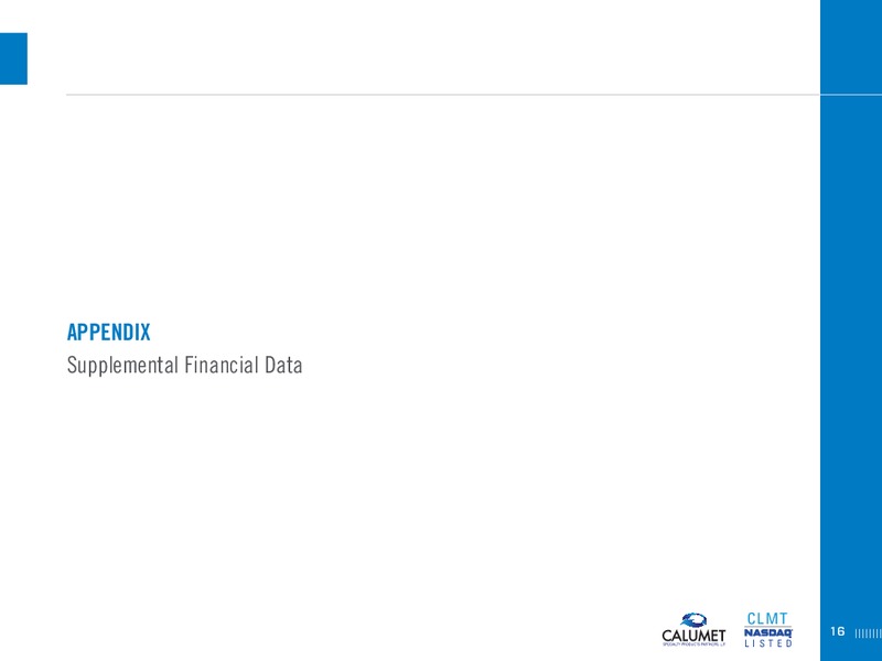 Q1 2015 CONFERENCE CALL – Calumet Specialty Products Partners Lp – slide 16