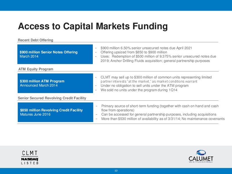 Q1 2014 EARNINGS CALL – Calumet Specialty Products Partners Lp – slide 11