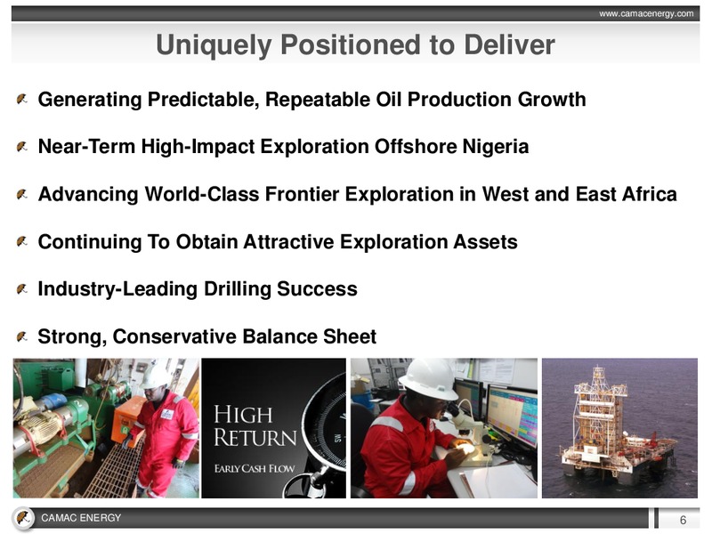 JANUARY 2015 INVESTOR PRESENTATION – Camac Energy – slide 5