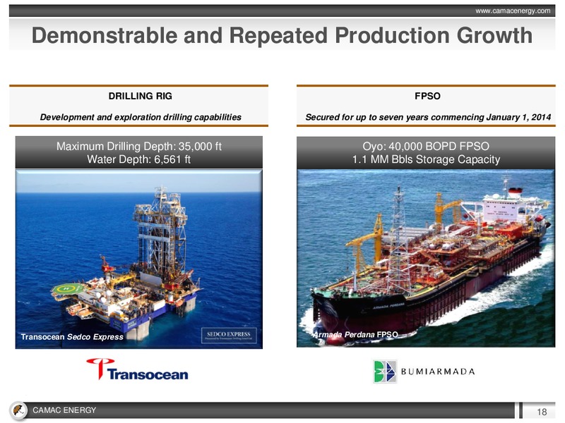 JANUARY 2015 INVESTOR PRESENTATION – Camac Energy – slide 17
