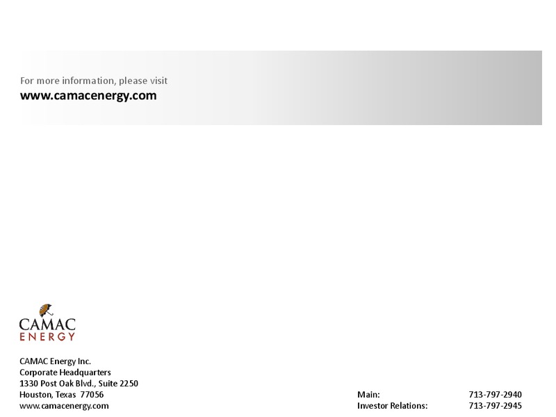 JANUARY 2015 INVESTOR PRESENTATION – Camac Energy – slide 28