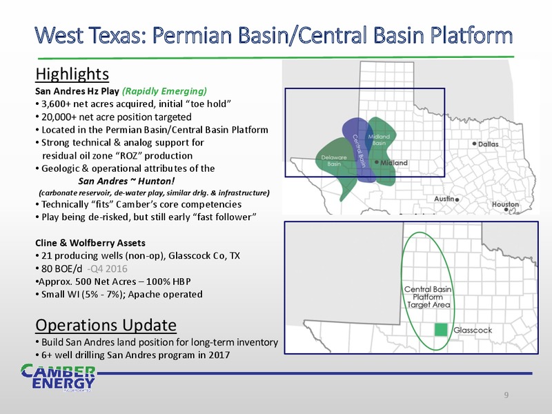 February 2017 Investor Presentation – Camber Energy Inc. – slide 8